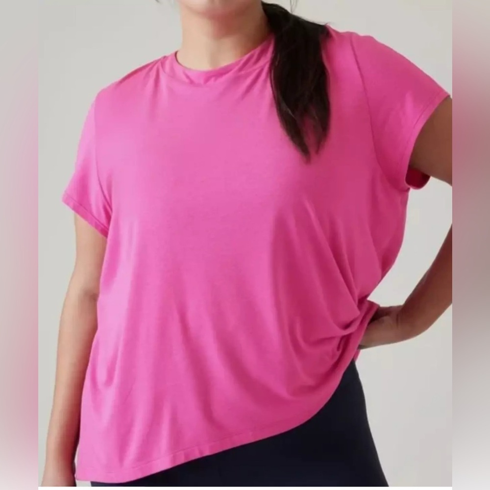 Athleta Hot Pink with ease Short Sleeve Tee